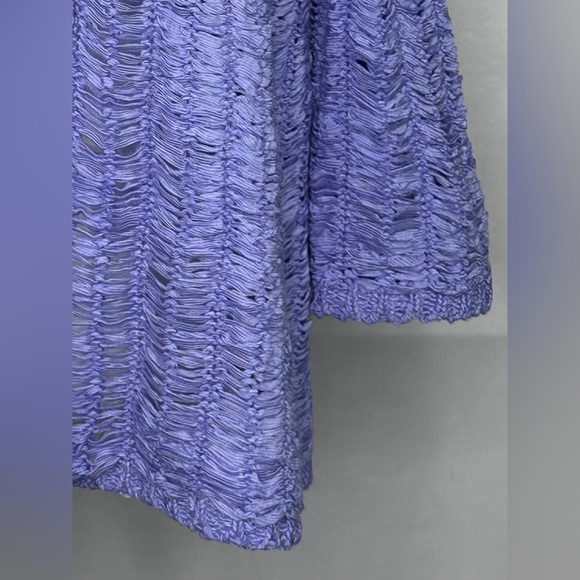Chico's Lavender Open-Front Cardigan Loose Knit Boho Chic Sz 2 (L) - Picture 4 of 7